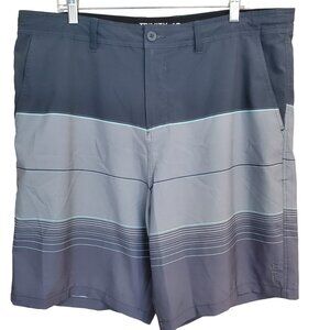 Trinity Hybrid Board Shorts Mens size 40 Gray Stripes Beach Summer Water Golf